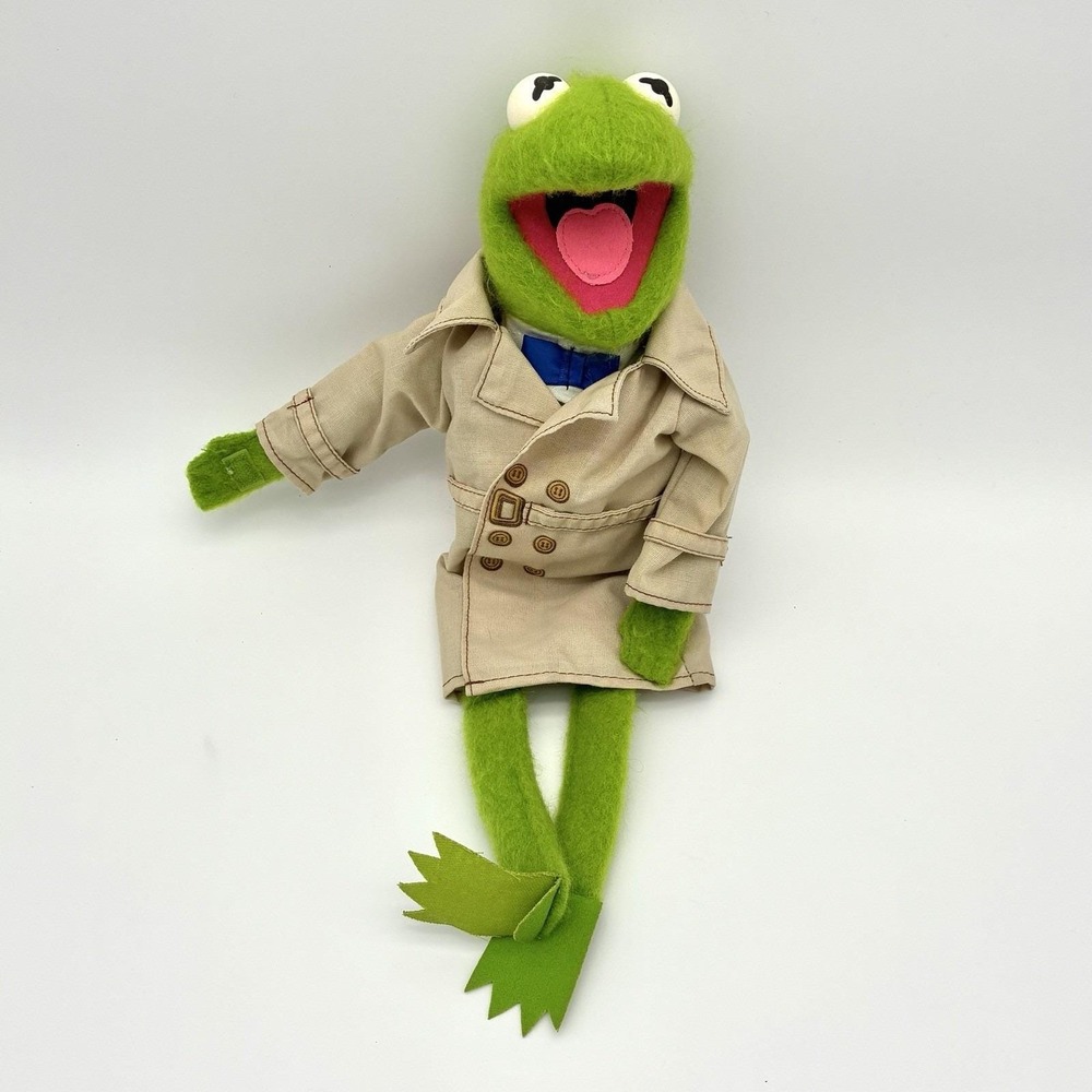 Vintage Kermit the Frog Fisher Price Dress Up Reporter Stuffed Doll Muppets 1981